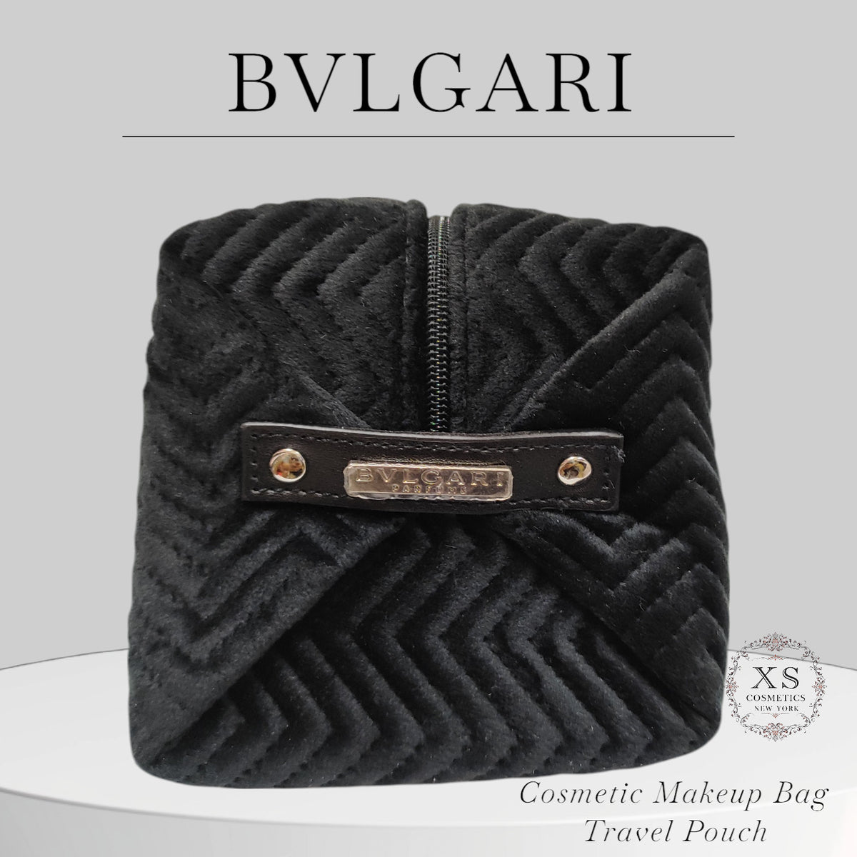 BVLGARI Cosmetic Makeup Bag Set - Travel Pouch Storage Case - Lot of 2