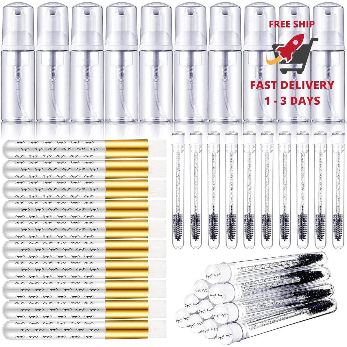 Unbranded Eyelash & Nose Cleaning Brush Set, 30 Pcs