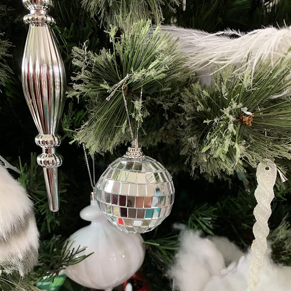 40 Pack 2-Inch Silver Disco Mirror Balls for Parties & Decorations
