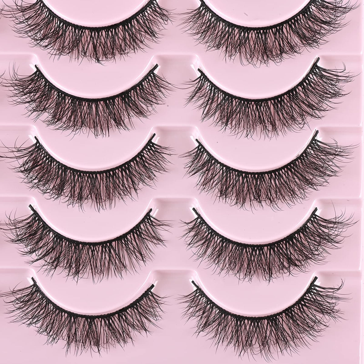 Short Wispy False Eyelashes 14 Pairs - Natural Look & Reusable