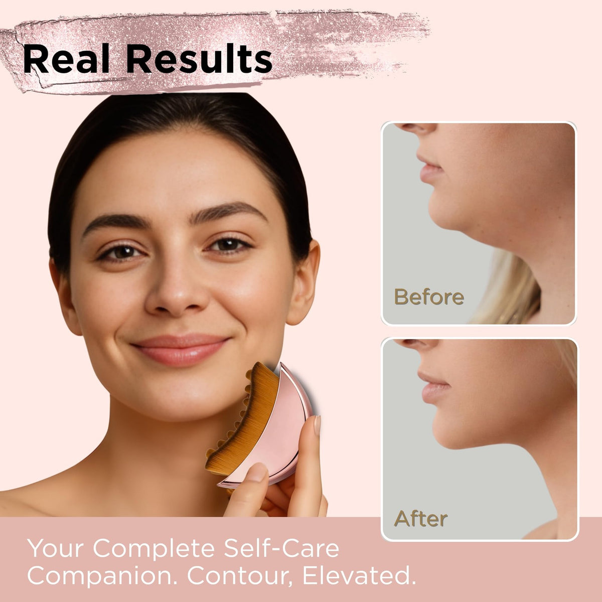 Lymphatic Face Brush for Puffiness Reduction - Rose Gold