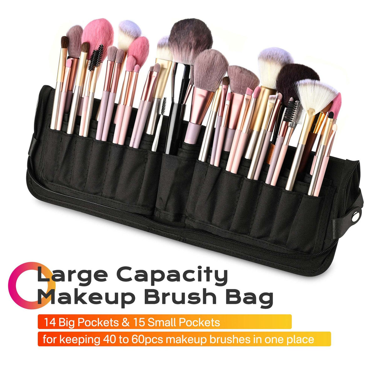 Foldable Makeup Brush Bag Organizer Travel Case for Brushes