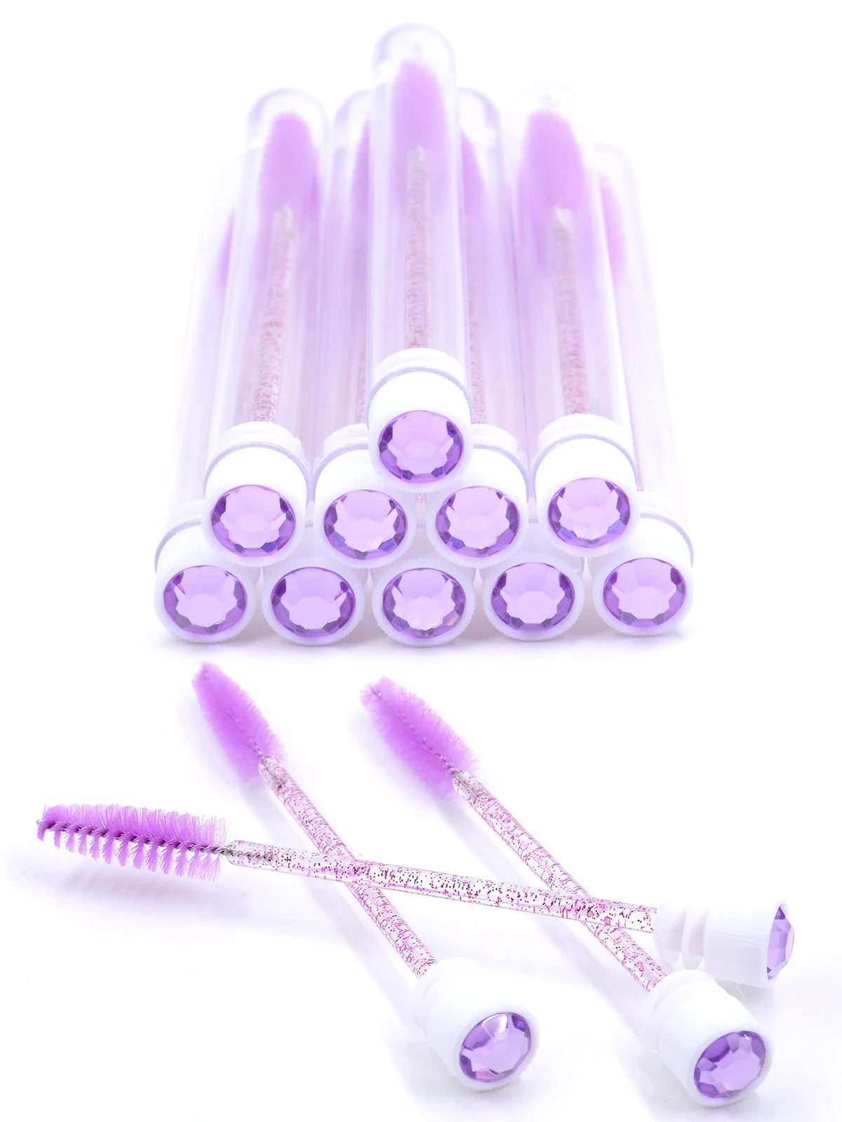 10Pcs Reusable Eyelash Brush & Mascara Wand Set for Lash Extension & Makeup
