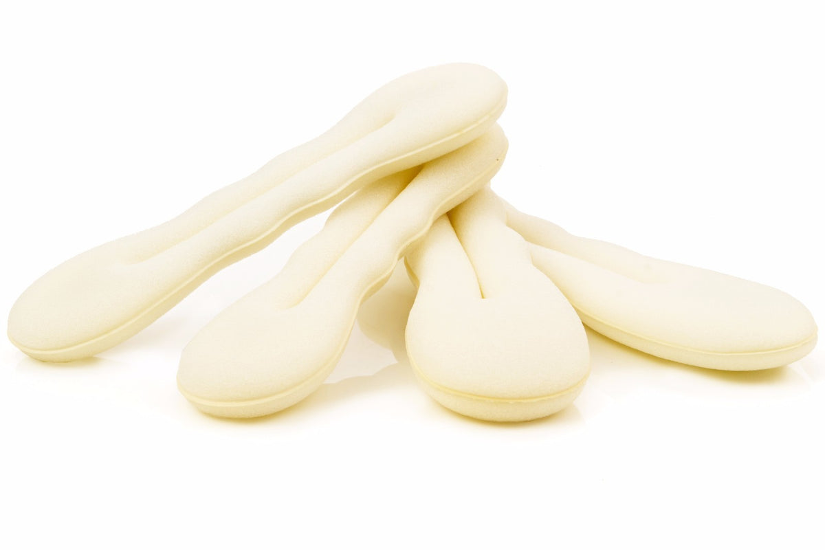 4pcs Beige Magic Foam Sponge Bun Maker Hair Donut Ponytail Clip Twist