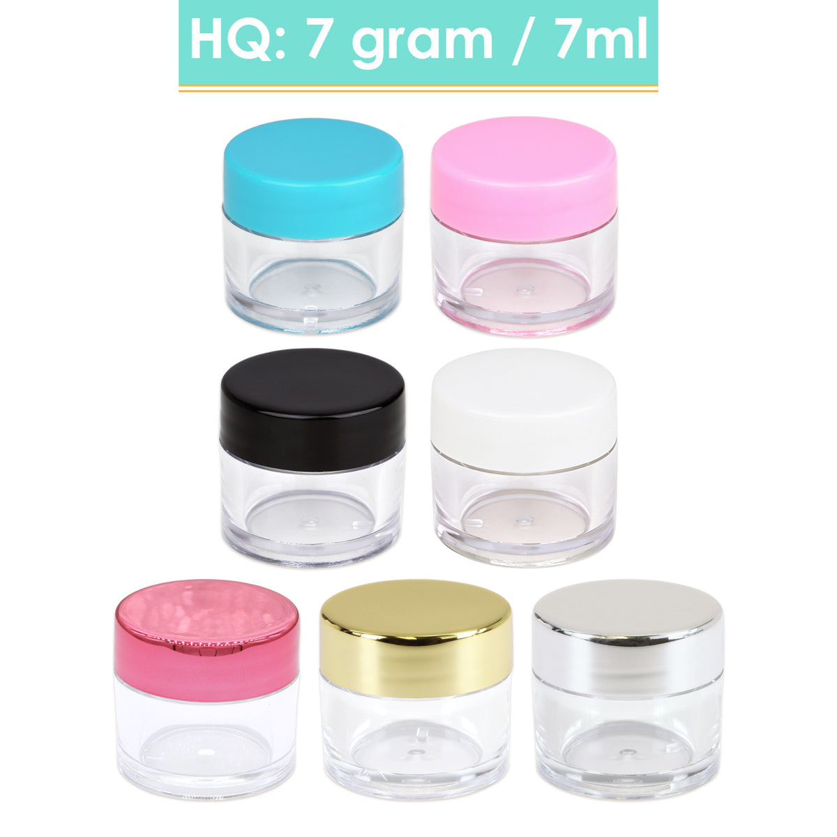 Double-Wall Leak-Proof Acrylic Sample Jars - 7g/7ml, Reusable Storage Containers