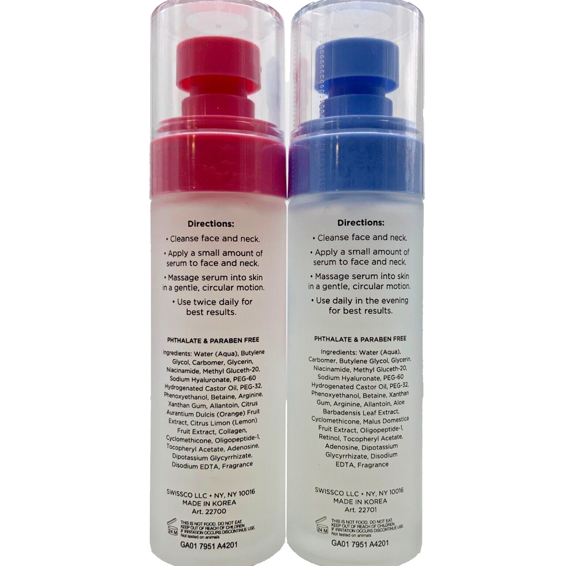 Dark Spot Correcting & Night Repair Facial Serum Set - Vitamin C, Retinol, Hyaluronic Acid