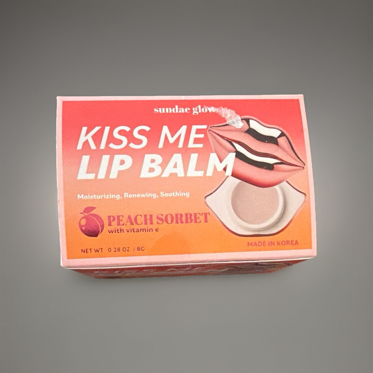 Lip Balm with Vitamin E - Peach Sorbet Scent, 0.28oz, Hydrating Moisturizer