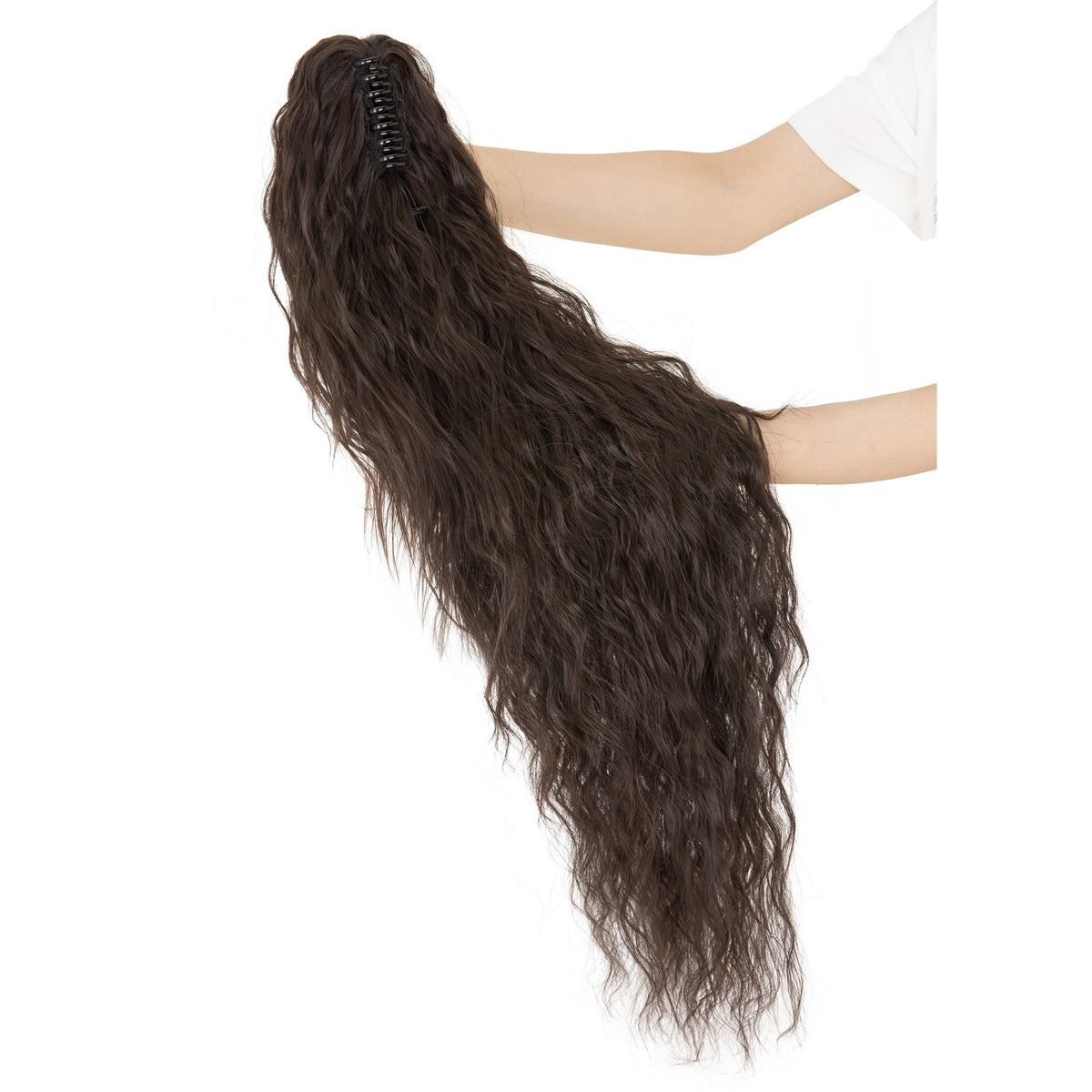 30 Inch Curly Wavy Claw Clip Ponytail Extensions - Natural Look, Easy Style