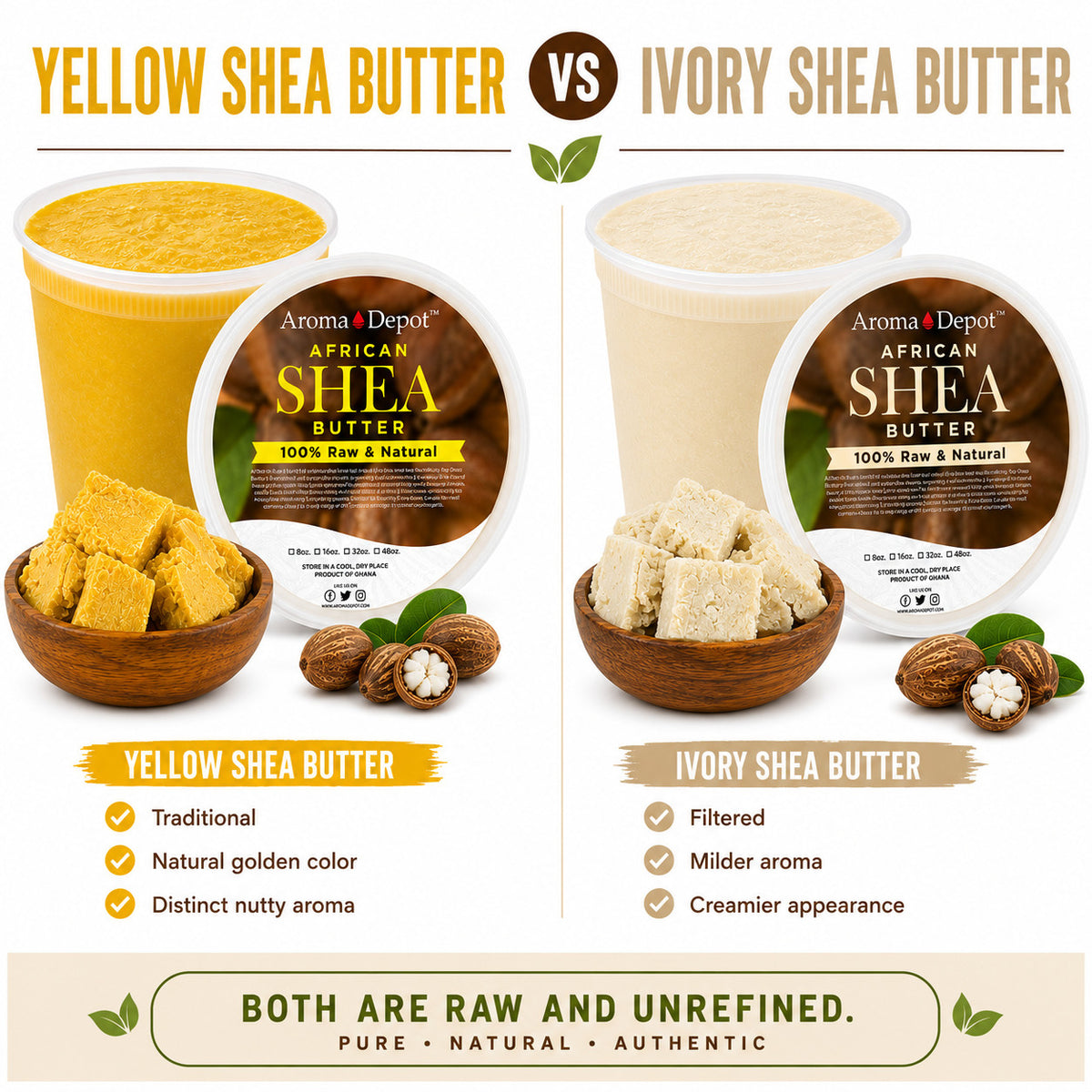 African Shea Butter 32 oz Bundle - Raw Unrefined Ghana