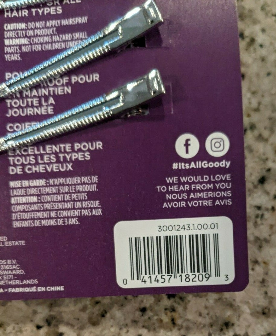 Goody 90s Slideproof 3" Hair Snap Clips Nostalgia Pain-Free 3 ct x 2