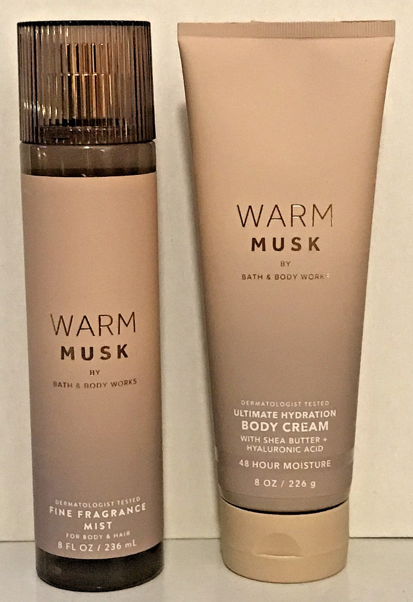 Warm Musk Body Cream & Fragrance Mist Set - 8 oz