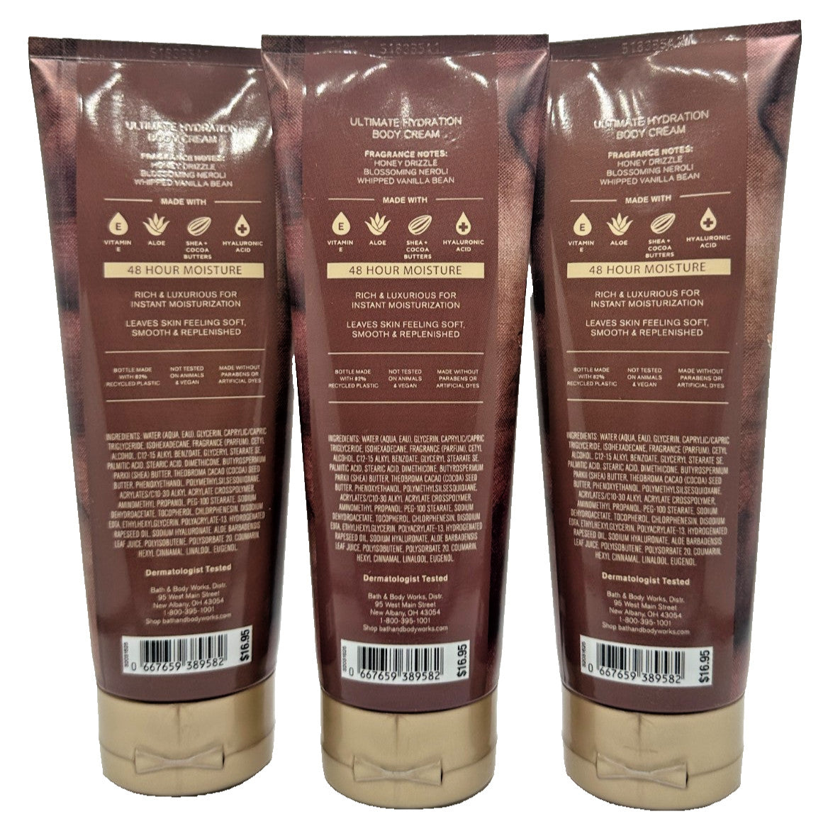 Whipped Honey & Vanilla Body Cream - Lot of 3 (8 oz each)