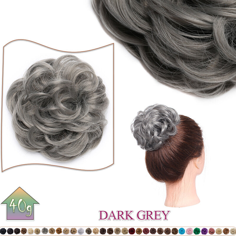 Curly Messy Bun Hair Extension Scrunchie Natural Updo Thick Human Hair