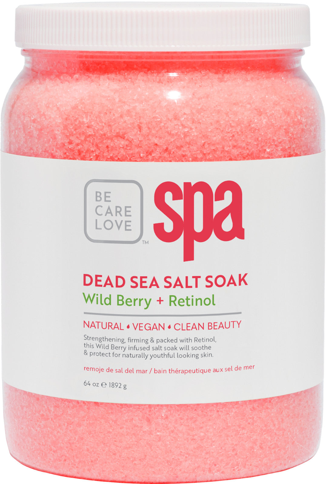 BCL SPA Dead Sea Salt Soak Wild Berry + Retinol, 64 oz.