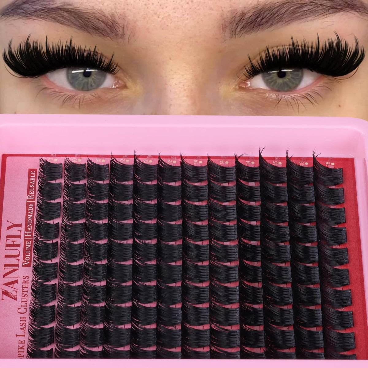 Volume Spiky Eyelash Clusters 120 Pcs Thick Black Faux-Mink False Lashes