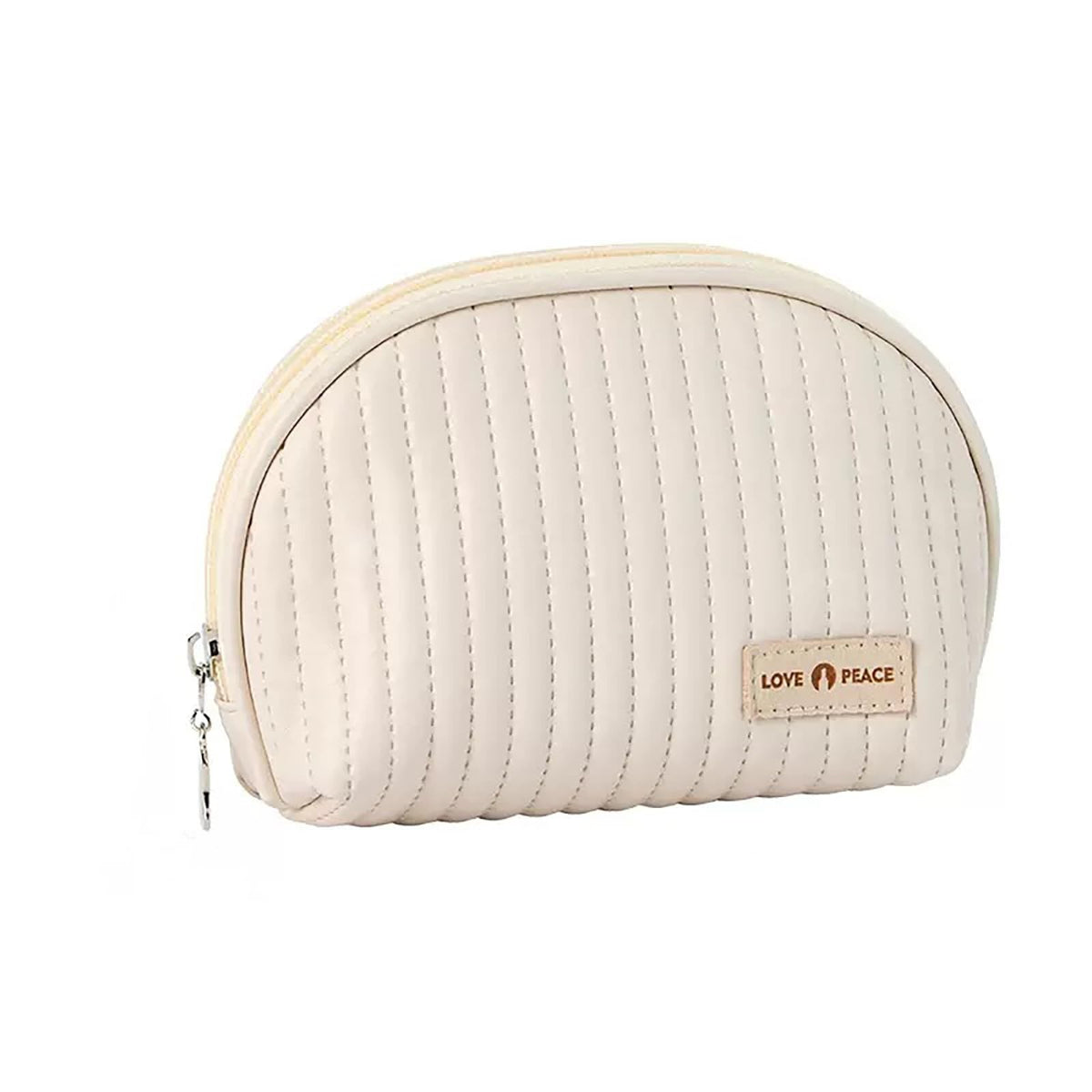 Mini Waterproof Makeup Bag for Purse Travel Organizer - Beige