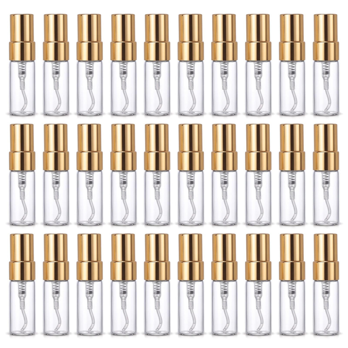 30Pcs Refillable Mini Glass Spray Bottles 3ML for Perfume Samples Travel