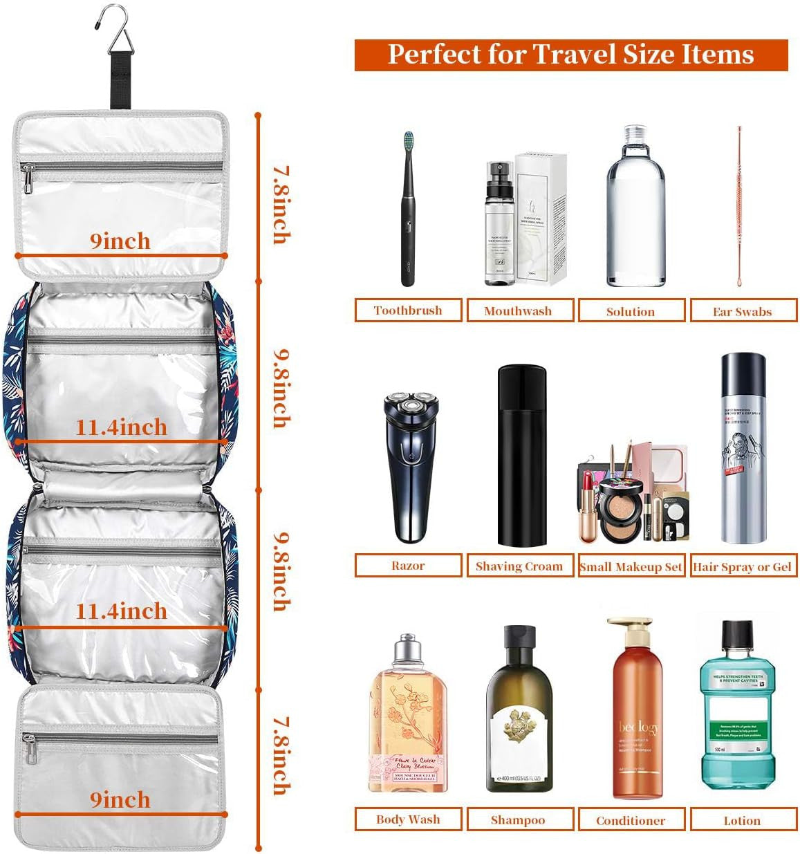 Large Capacity Travel Toiletry Bag - Waterproof PU Leather Organizer for Cosmetics & Accessories