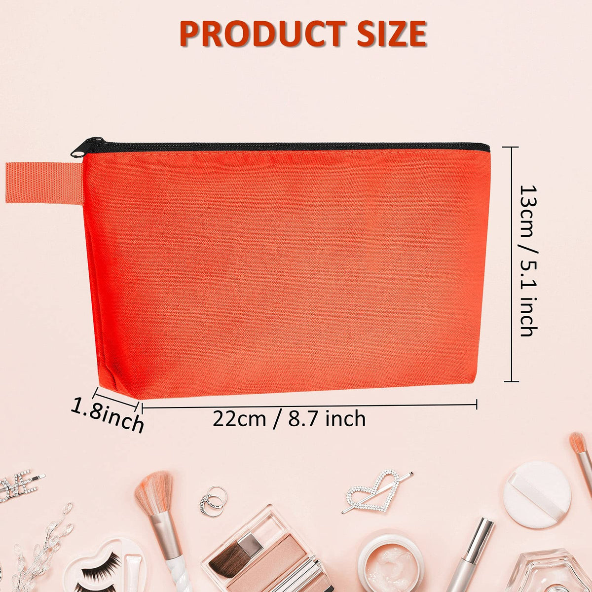 Canvas Makeup Bags Set – 10 Multi-Color Travel Cosmetic Pouches for Coins, Jewelry, Phone & Keys