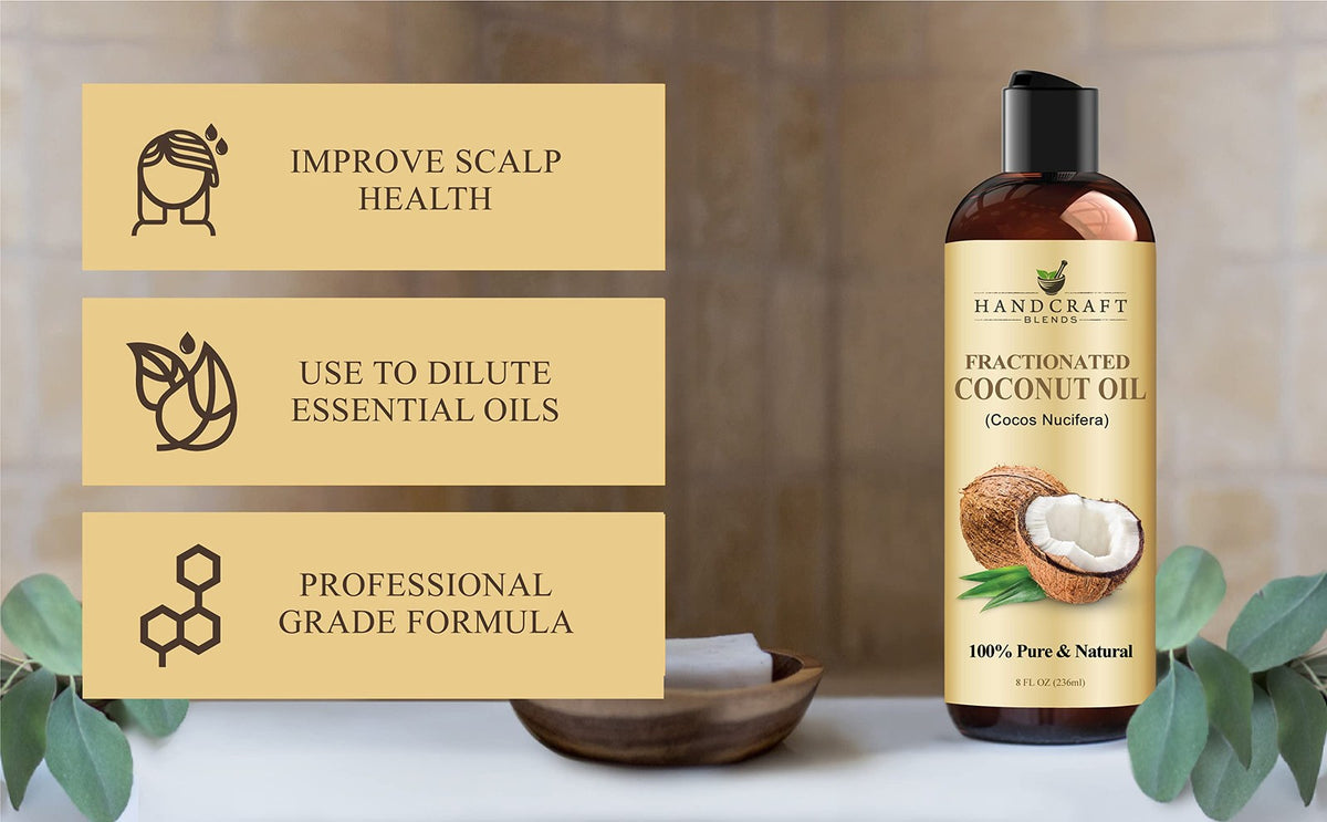 Fractionated Coconut Oil - 8 Fl Oz Pure Body & Skin Oil