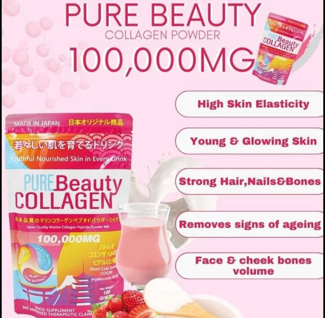 Pure Beauty Collagen Powder 100,000mg Marine Collagen Japan Made - Skin Support