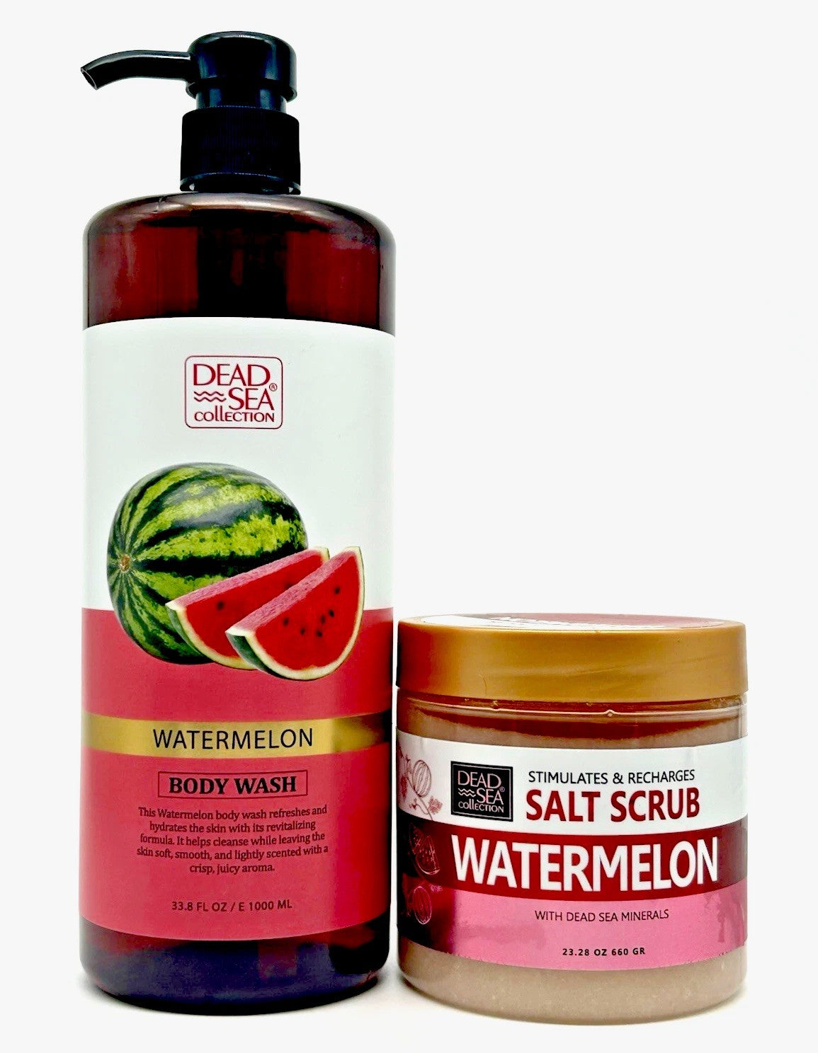 Dead Sea Collection Watermelon Mineral Body Wash (33.8 oz) &Salt
