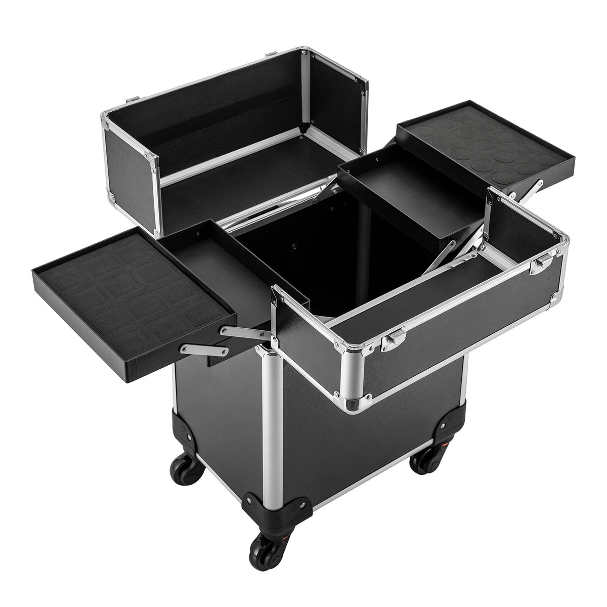 Travel Makeup Case with Wheels & Multiple Layers – Portable Cosmetic Organizer