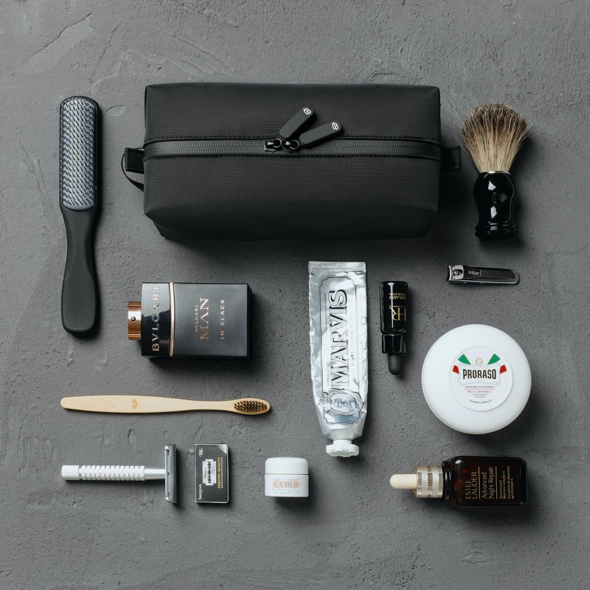 Men's Slim Water-Resistant Toiletry Bag - Travel Dopp Kit Organizer
