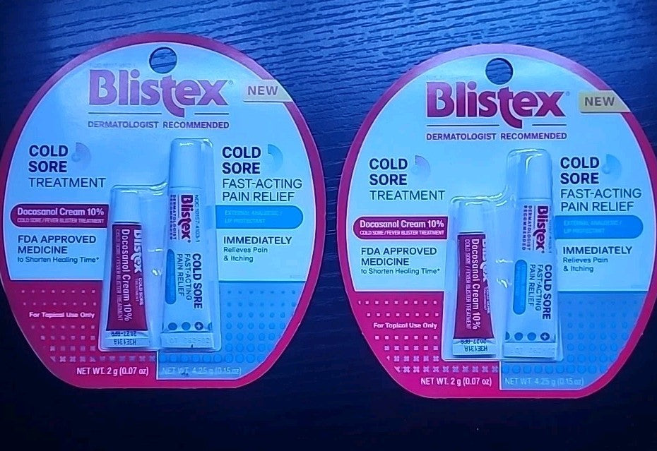 Medicated Lip Balm Set - Moisture & Cold Sore Treatment, 2 Pack