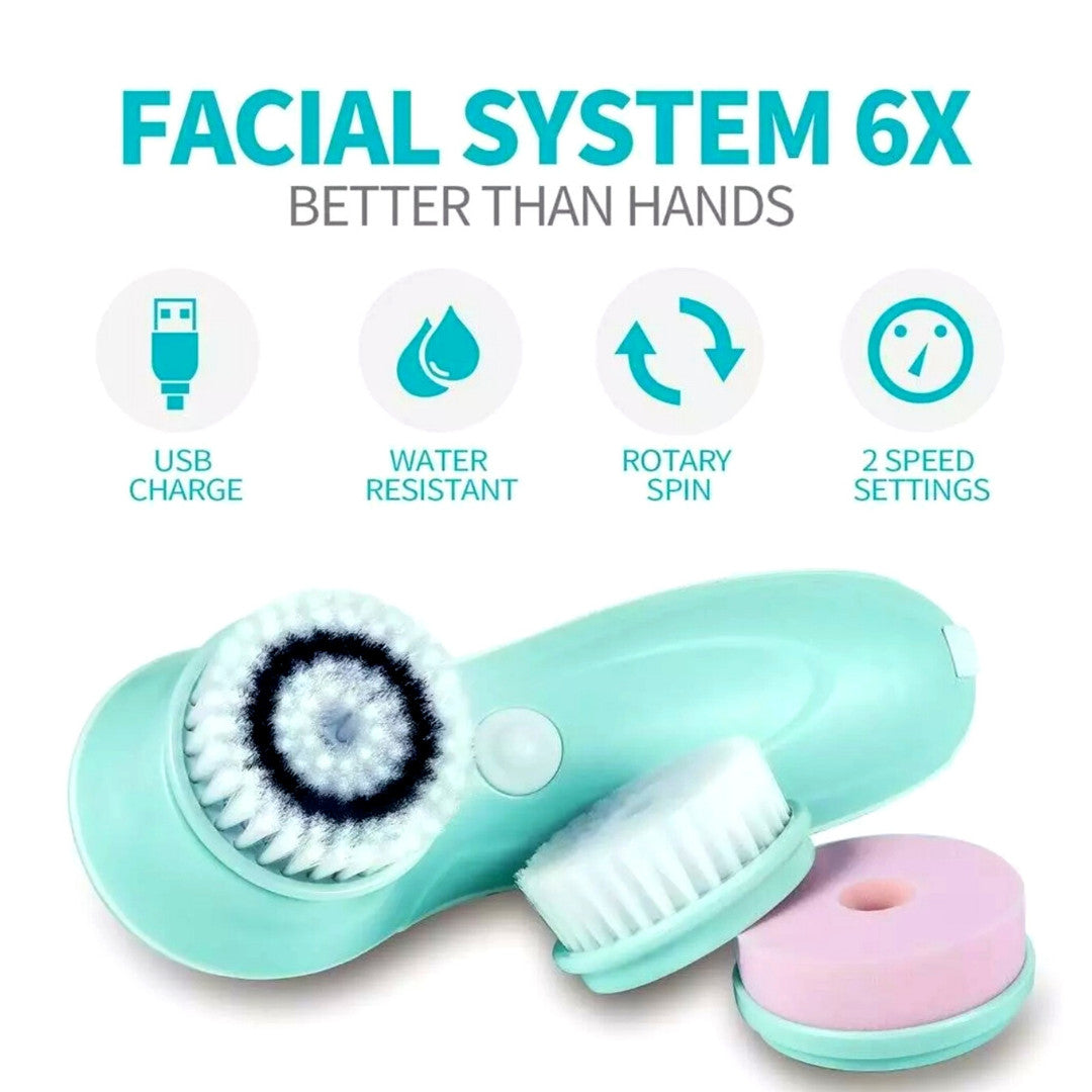 3in1 Rechargeable Electric Facial Cleansing Brush Set Face Body