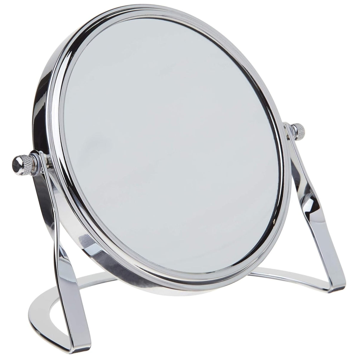 Magnification Makeup Mirror with Chrome Finish - Double-Sided 5x & 1x