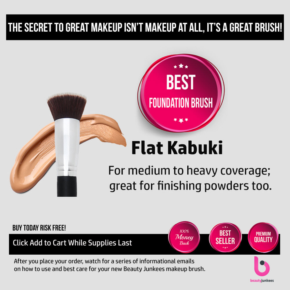 Flat Top Kabuki Makeup Brush - Beauty Junkees Exclusive