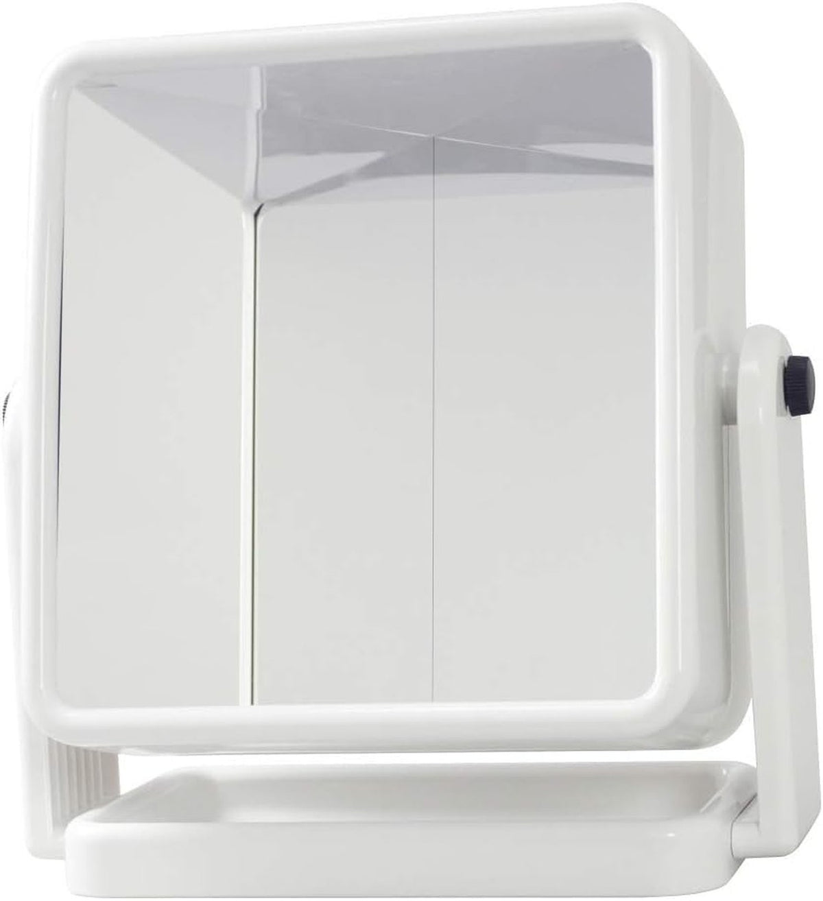 Reversible Tabletop Mirror for Makeup & Grooming - White Square 9.4"