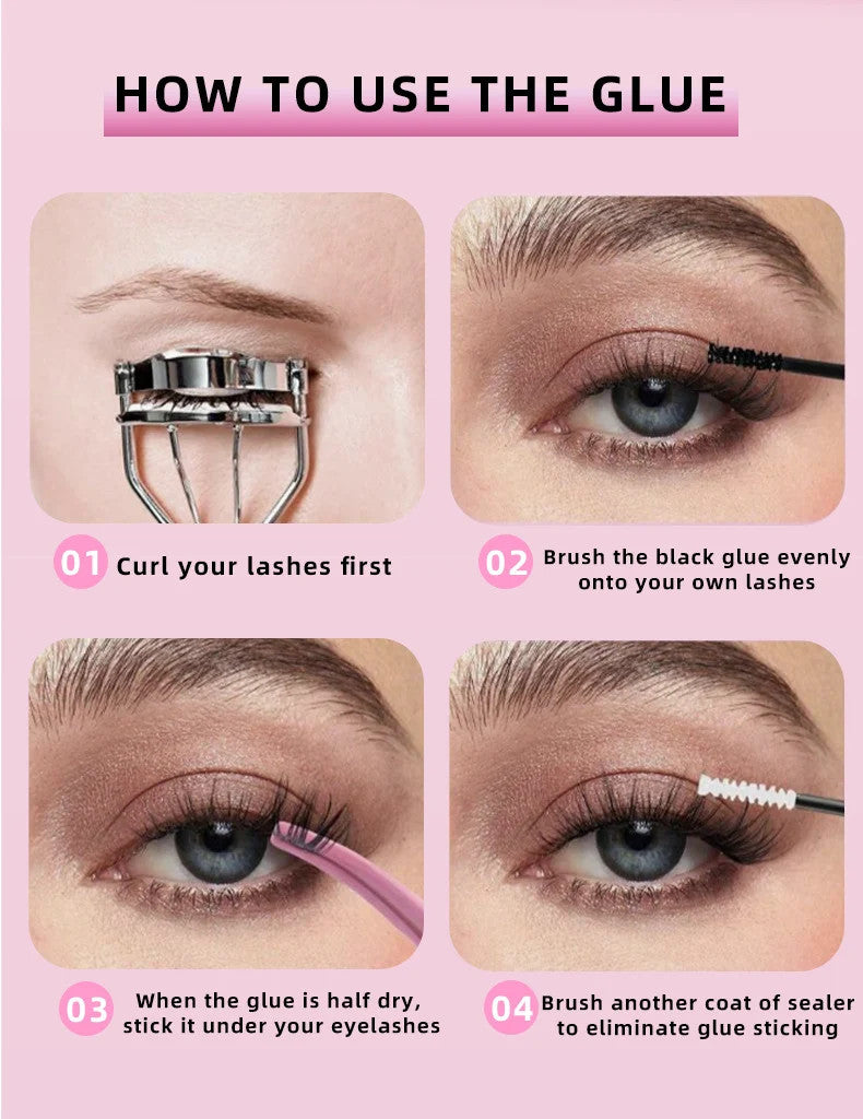 DIY Lash Extension Kit 280 Pcs D Curl Cluster Eyelashes with Multiple Styles