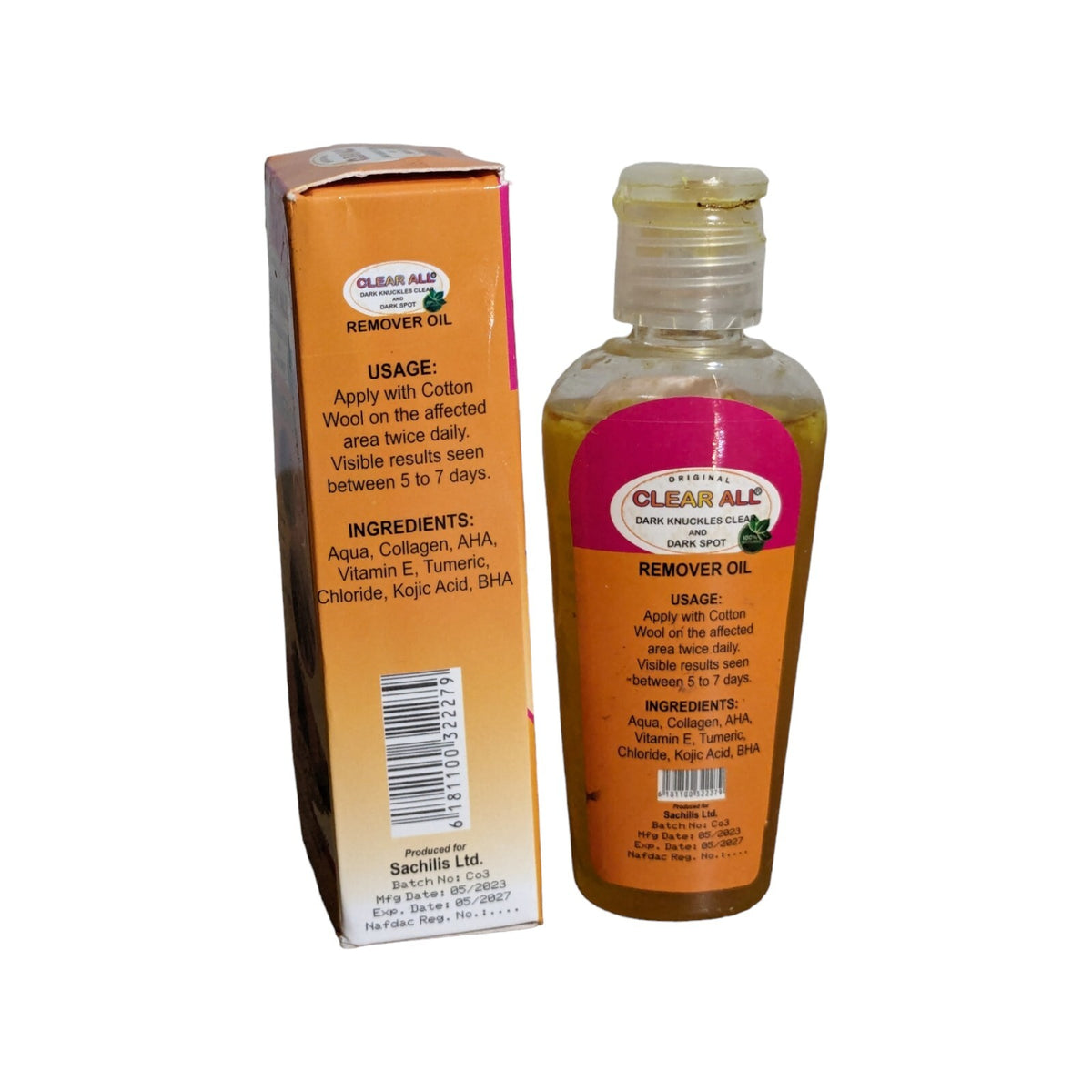 Turmeric Dark Spot Remover Oil for Knuckles & Skin Brightening - Clear All