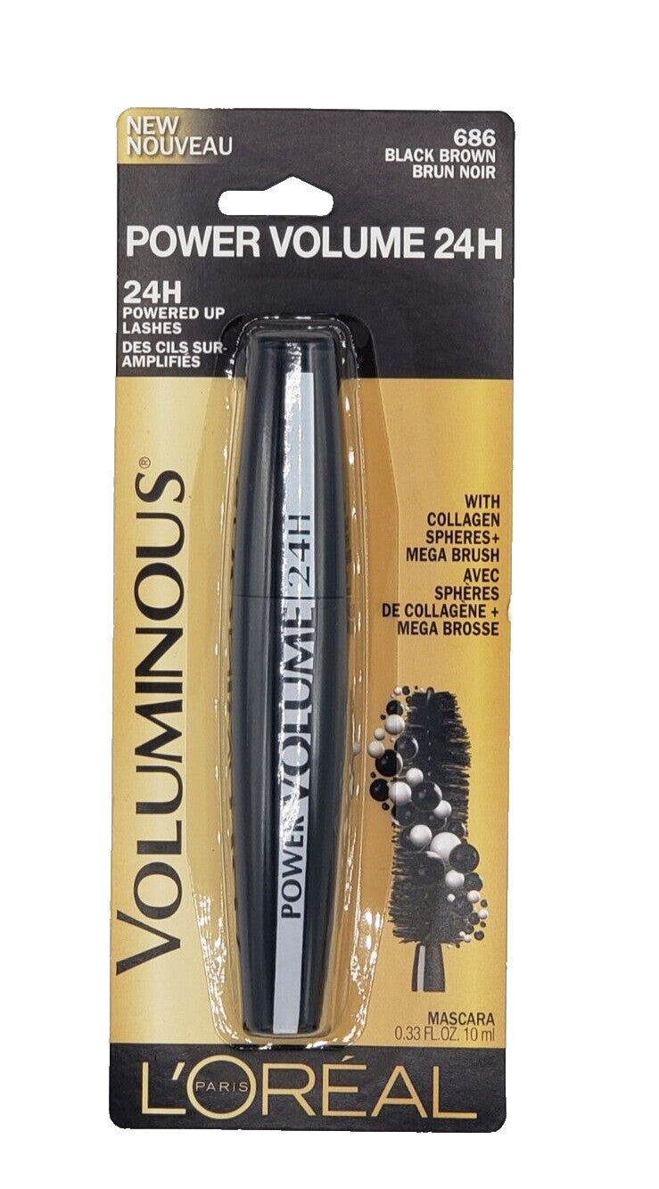 L'Oreal Voluminous Power Volume Mascara 24H - Black Brown, Long-Lasting