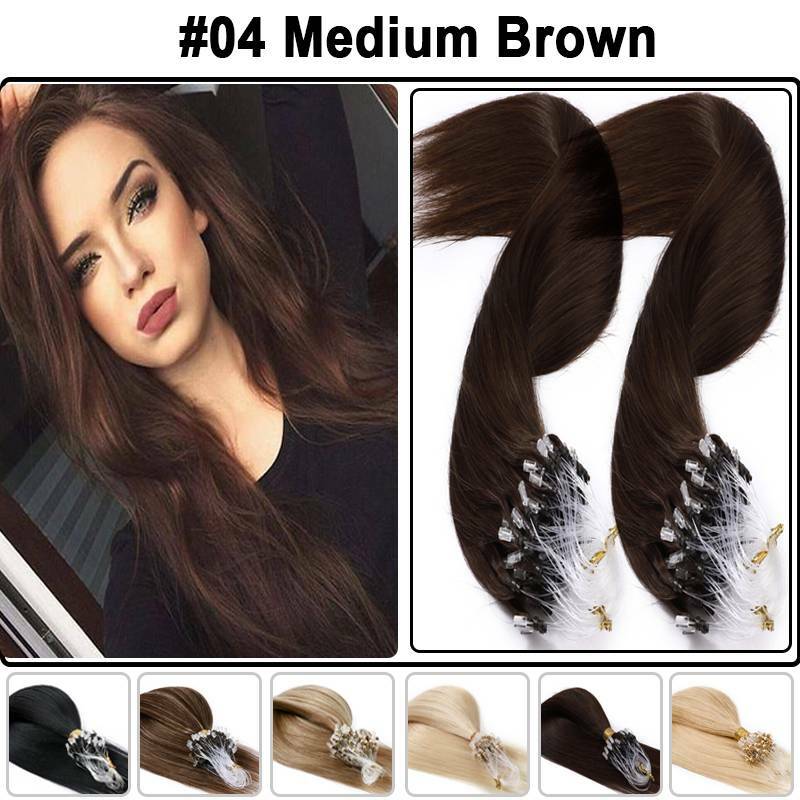 Micro Ring Hair Extensions 200G Human Remy Loop Bead Tip Hair Piece