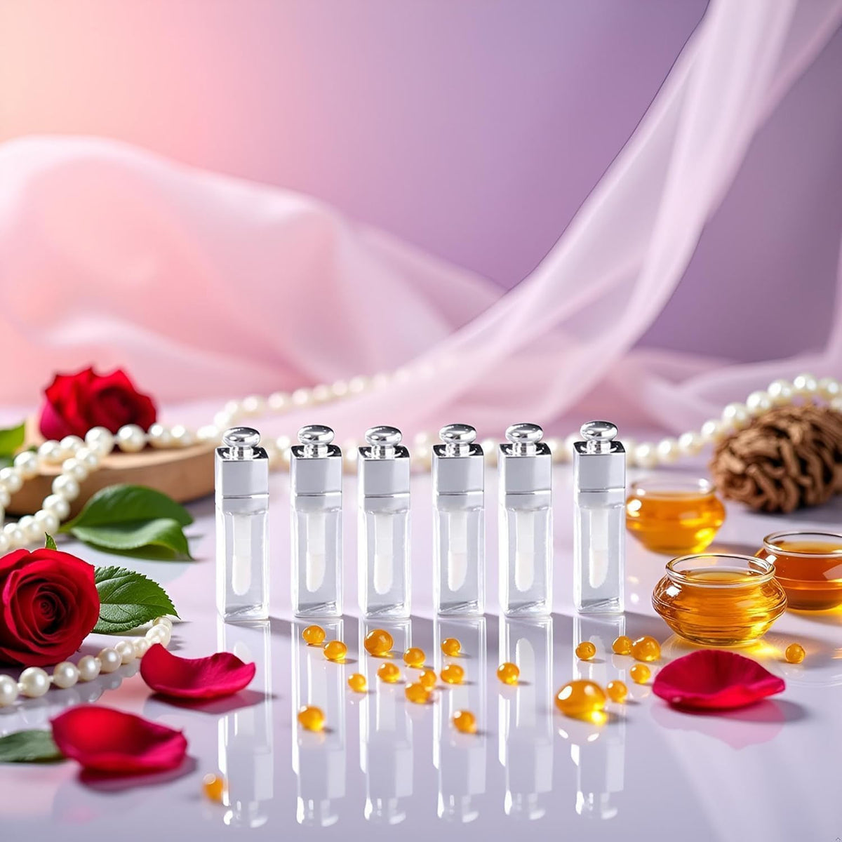 6 Pack Refillable Clear Lip Gloss Tubes 3ml for DIY Lip Products