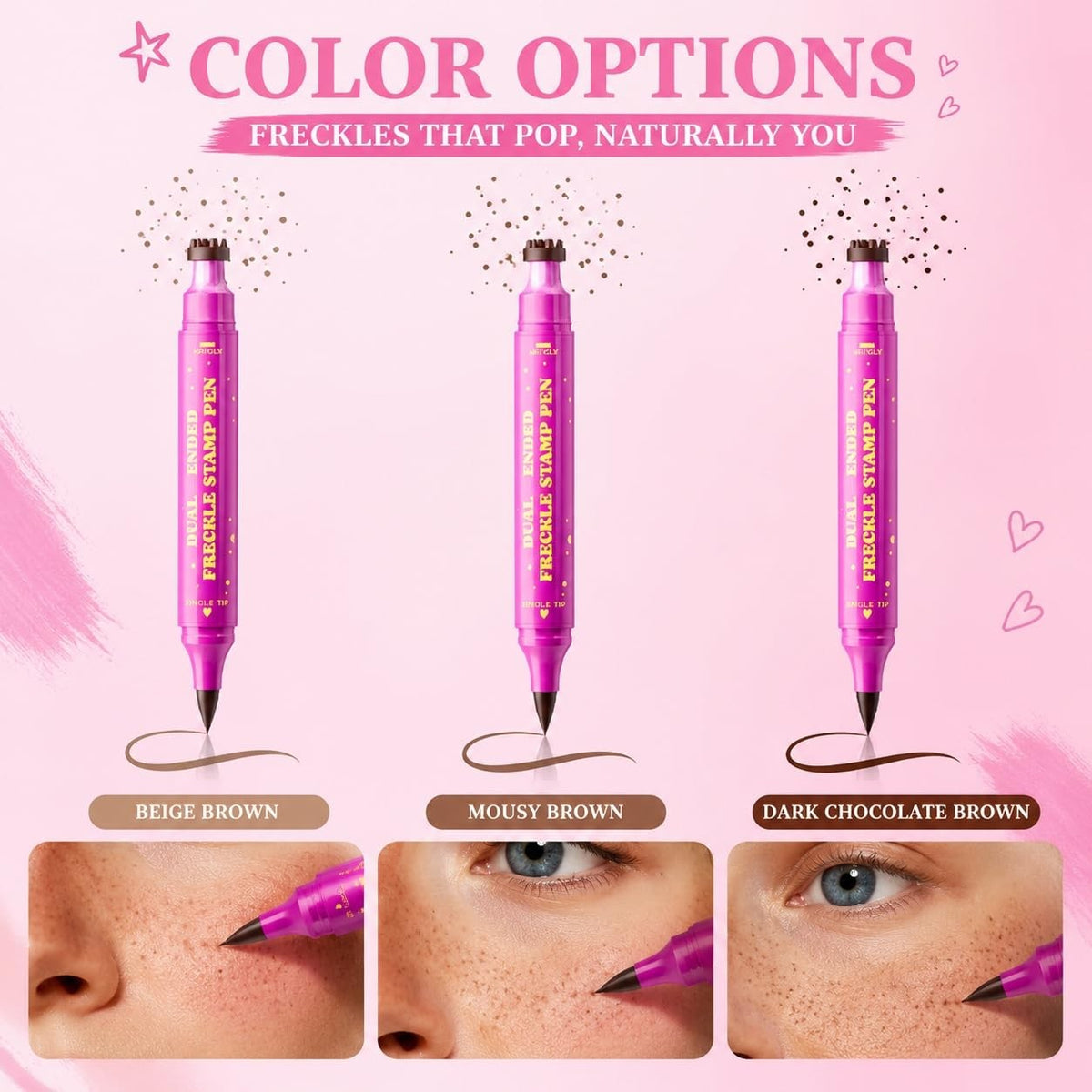 Waterproof Freckle Stamp Pen Set - Dual-Ended Makeup Tool for Natural Faux Freckles