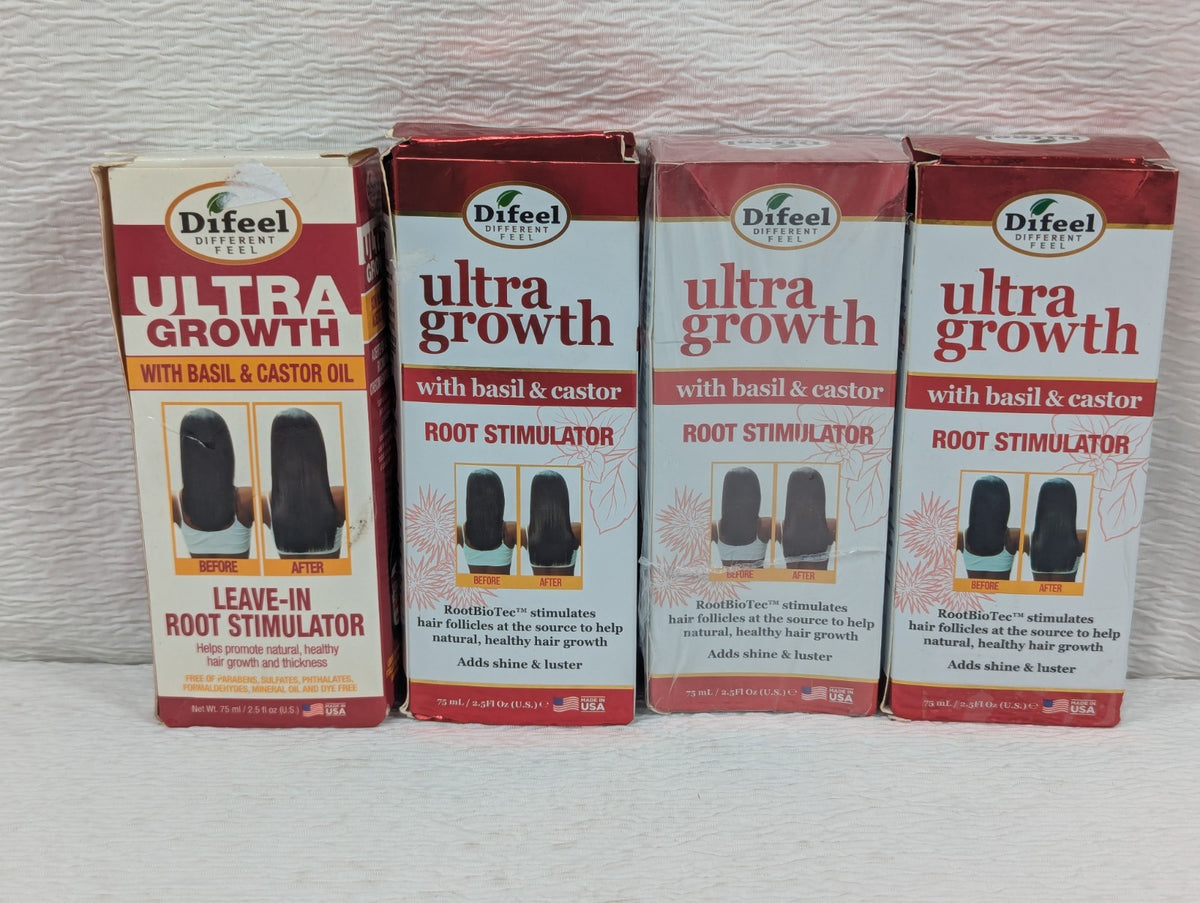Ultra Growth Leave-in Root Stimulator with Basil & Castor Oil - 4 Pack
