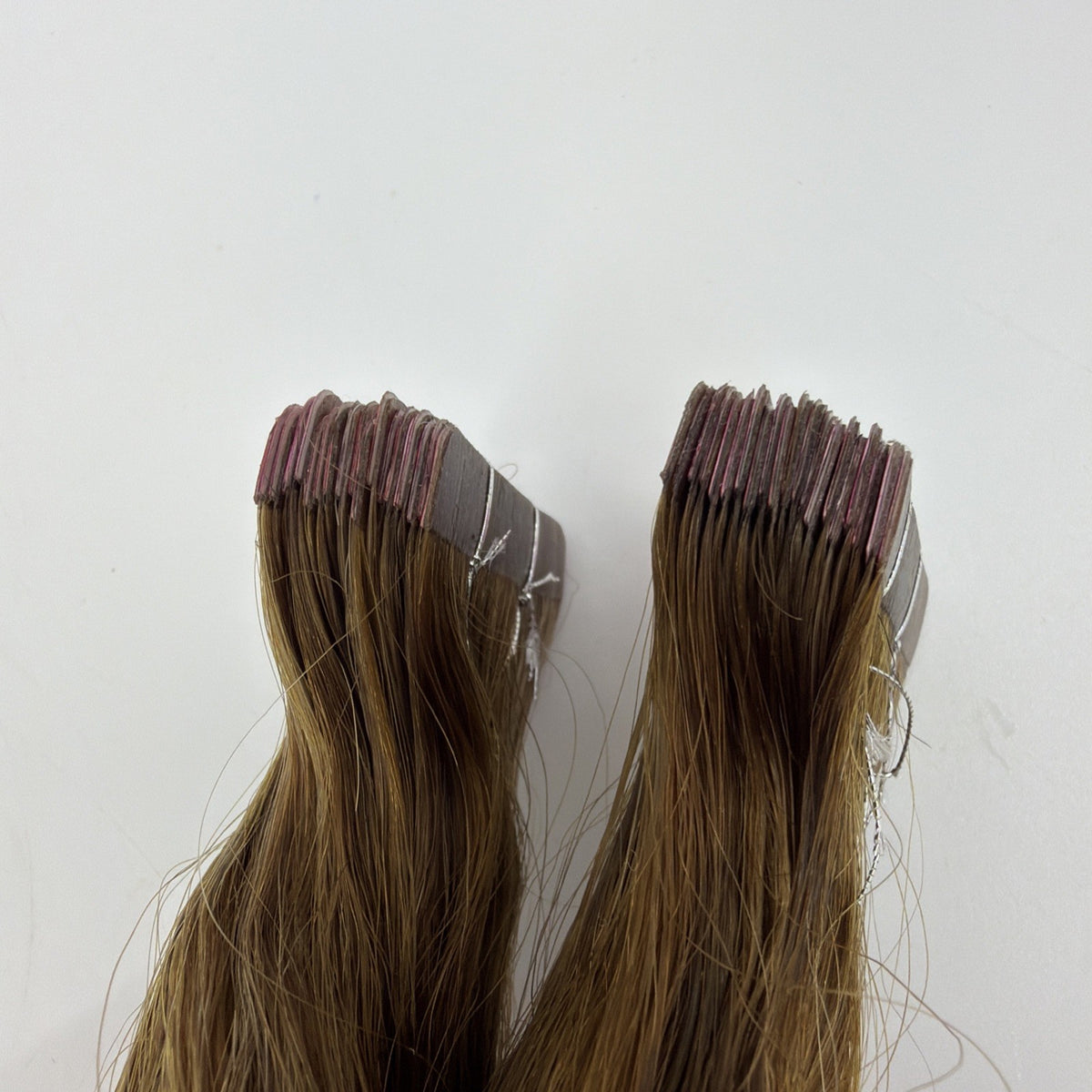 20-Inch Tape-In Hair Extensions with Rooted Toffee Swirl Highlights - 2 Pack