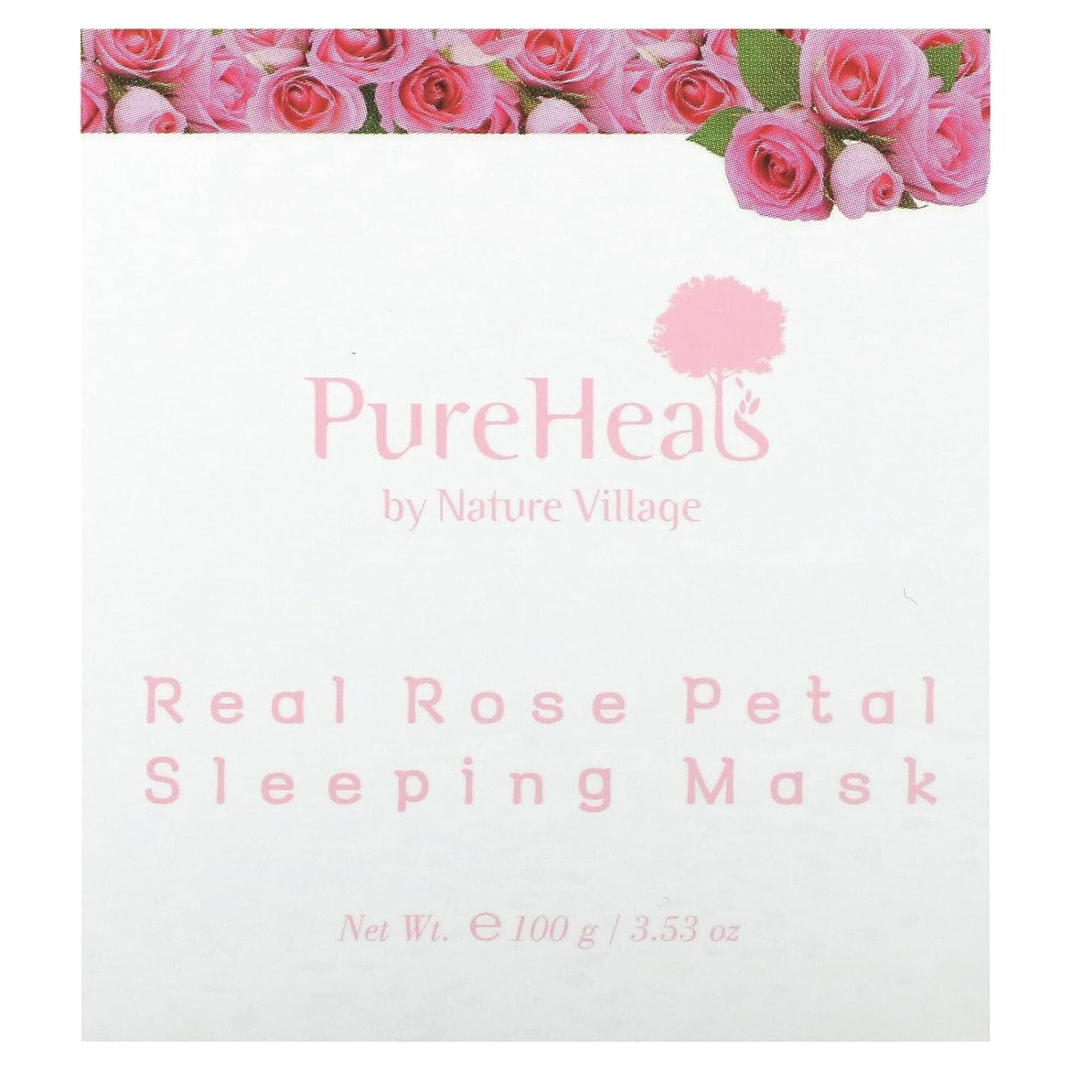 PureHeals Real Rose Petal Sleeping Mask 100g - Moisturizing & Brightening Face Cream