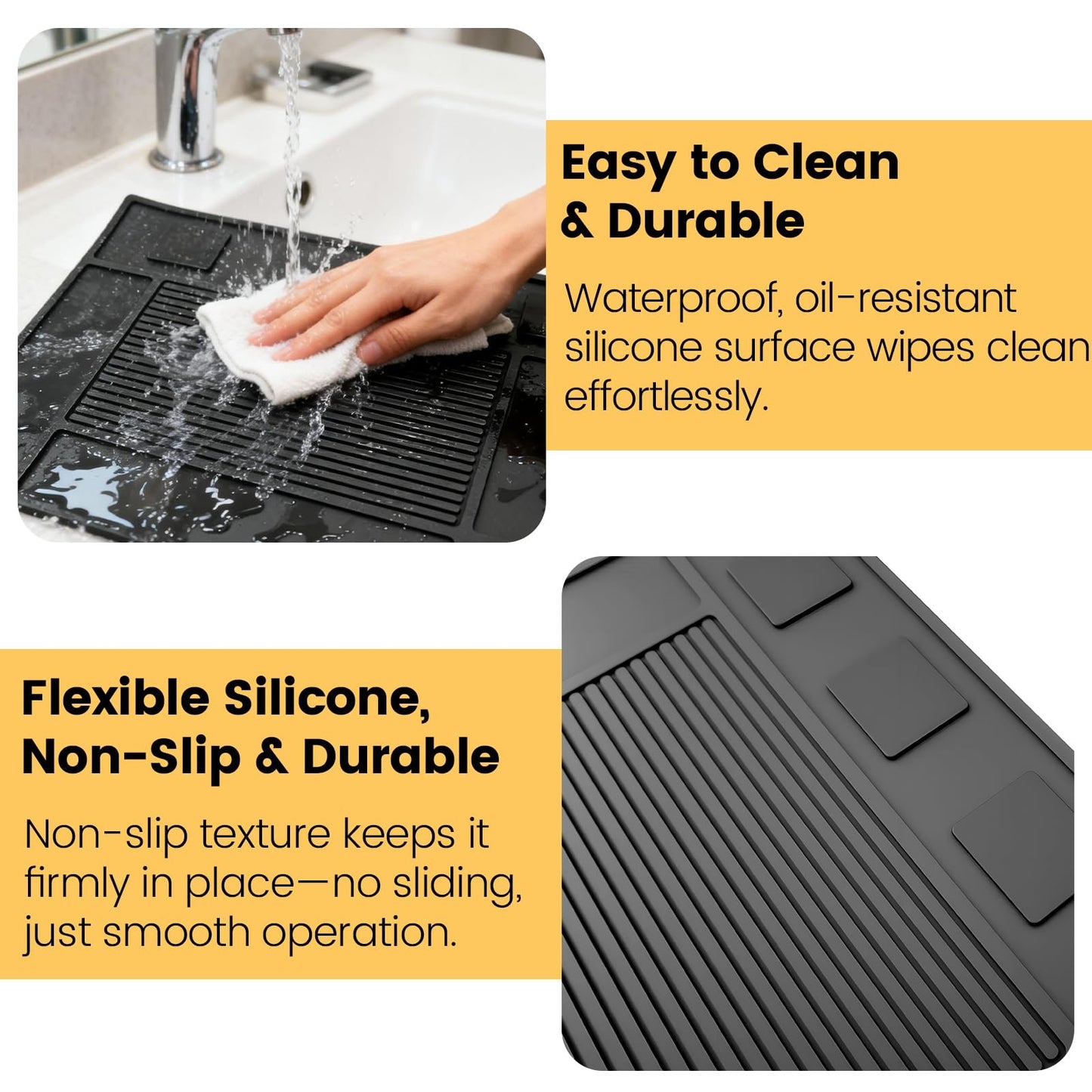 Magnetic Barber Mat for Clippers and Tools - 17.7 x 11.8 Inch, Black