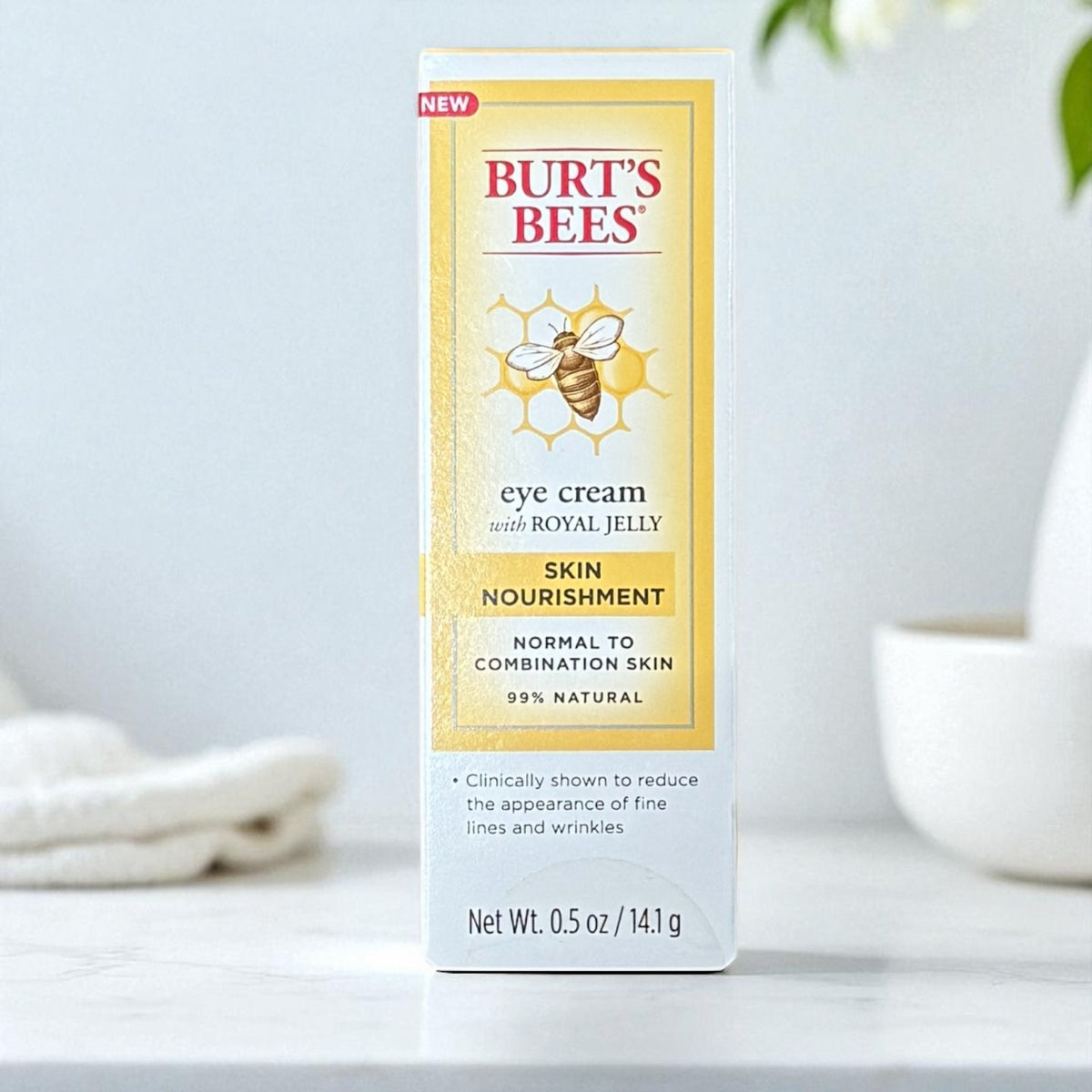 Natural Eye Nourishment Cream with Royal Jelly - 0.5oz Tube, Gentle Moisturizer