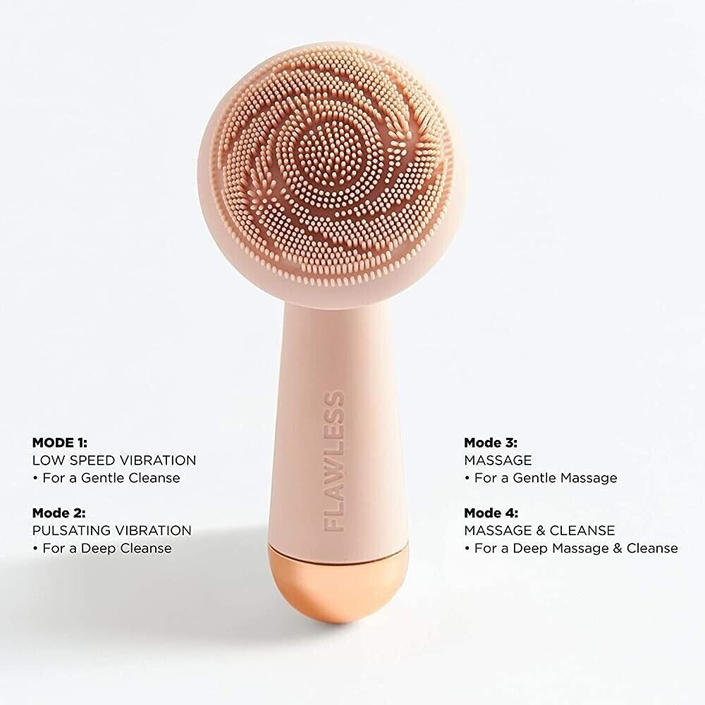 Facial Cleansing System with Massager and Silicone Head - Pink