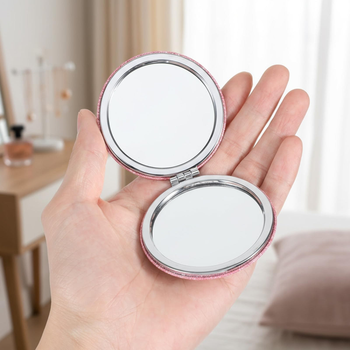 3 Pack Compact Purse Mirrors with 2X Magnification for Women and Girls