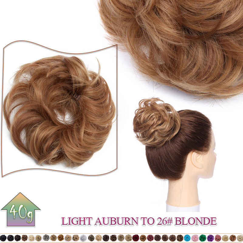 Curly Messy Bun Hair Extension Scrunchie Natural Updo Thick Human Hair