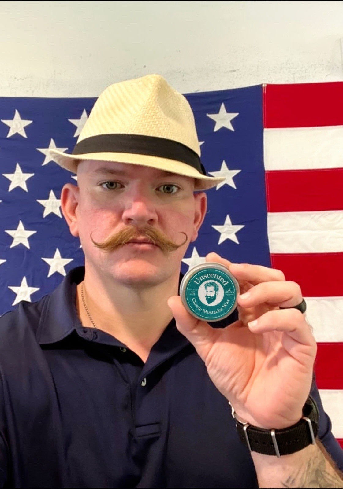 Unscented Mustache Wax with Strong Hold - Travel Size 1.7oz Grooming Styling