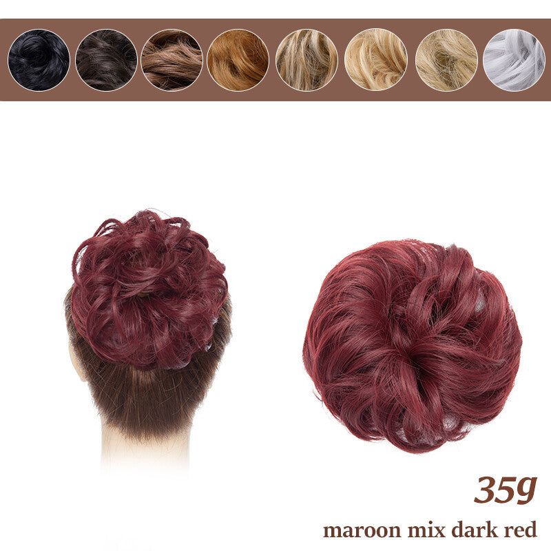 Thick Curly Messy Bun Hair Piece - Synthetic Hair Extensions for Updo & Volume