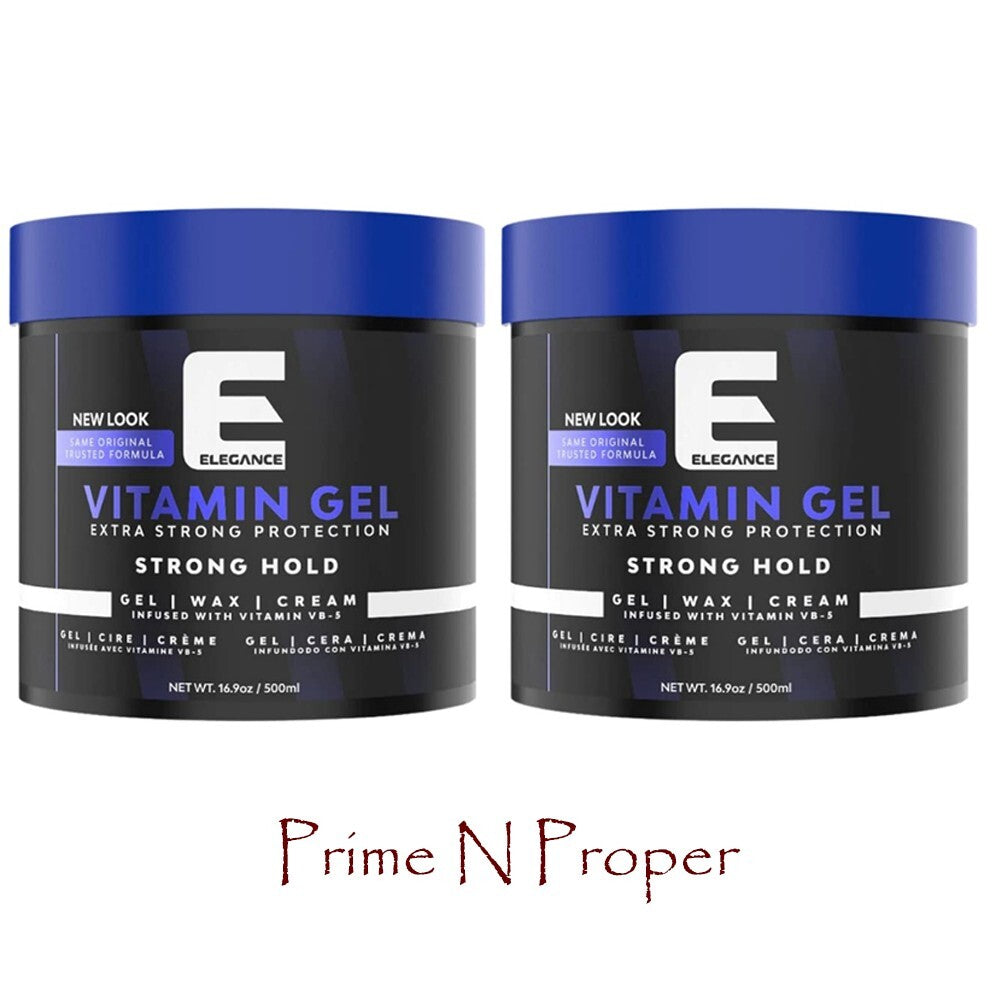 Extra Strong Hold Hair Gel with Vitamin B5 - 2x 16.9oz / 500ml